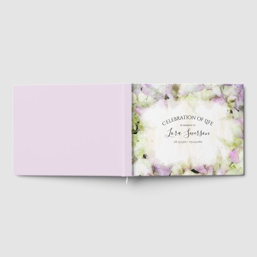 Fast Pink Hydrangea Blume Feier des Lebens Gästebuch (Voll)