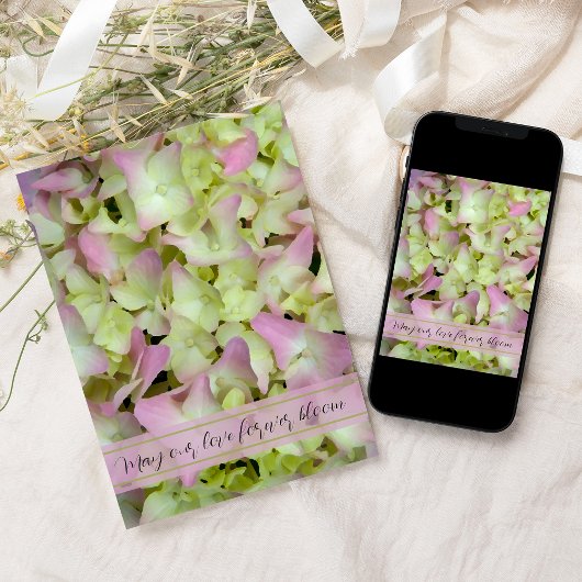 Fast Pink Hydrangea-Blume Hochzeit Einladung