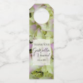 Fast Pink Hydrangea-Blume Hochzeit Flaschenanhänger (Vorderseite)