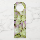 Fast Pink Hydrangea-Blume Hochzeit Flaschenanhänger (Rückseite)