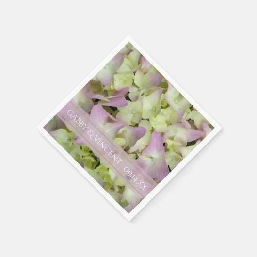 Fast Pink Hydrangea Blume Hochzeit Serviette (Ecke)