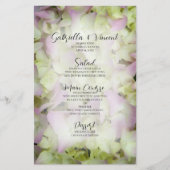 Fast Pink Hydrangea Blume Hochzeitmenü (Vorderseite)