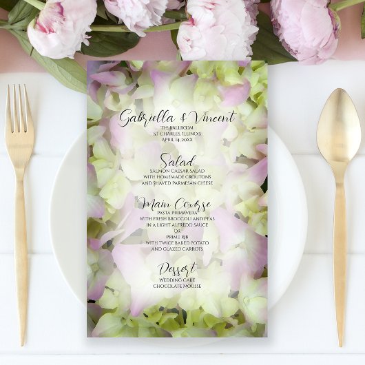 Fast Pink Hydrangea Blume Hochzeitmenü