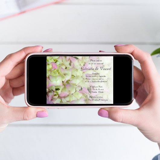 Fast Pink Hydrangea Blumenhochzeit Einladung