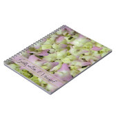 Fast Pink Hydrangea Blumenhochzeit Notizblock (Linke Seite)