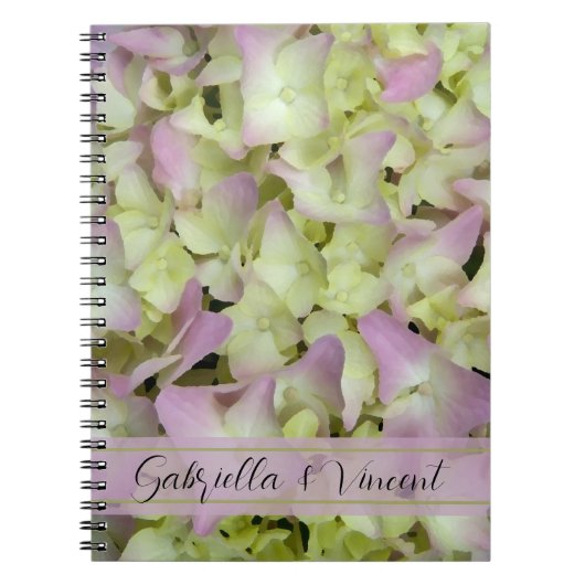 Fast Pink Hydrangea Blumenhochzeit Notizblock (Vorderseite)
