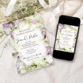 Fast Pink Hydrangea Feier zum Gedenken an das Lebe Einladung