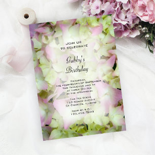 Fast Pink Hydrangea Floral Geburtstagsparty Einladung