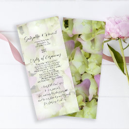 Fast Pink Hydrangea Hochzeitsprogramm Programm