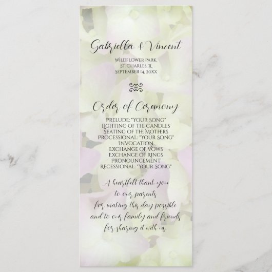 Fast Pink Hydrangea Hochzeitsprogramm Programm (Vorderseite)