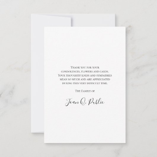 Fast Pink Hydrangea Wasserfarbe Beerdigung Beileid Dankeskarte (Rückseite)