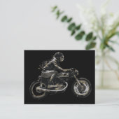Fast Racing Cafe Racer Motorradfahrer Postkarte (Stehend Vorderseite)