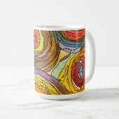 Fast Regenbogen-Wasserfarbenkreise mit schwarzen M Kaffeetasse (VorderseiteRechts)