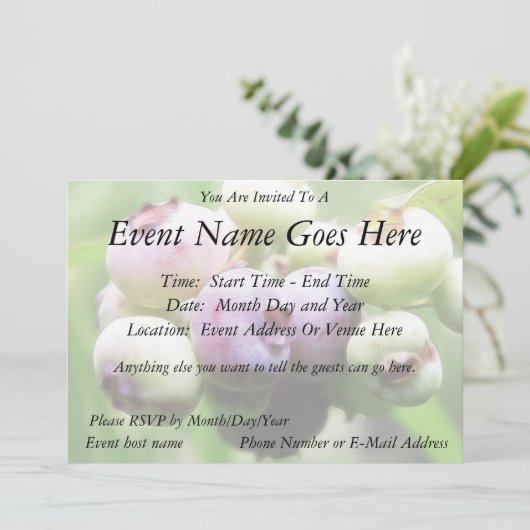 Fast reif - Blaubeeren Einladung (Stehend Vorderseite)