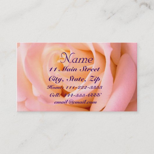 Fast rosa Visitenkarte (Vorderseite)