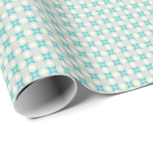 Fast Shippo Aquamarin und Creme Wrapping Paper Geschenkpapier