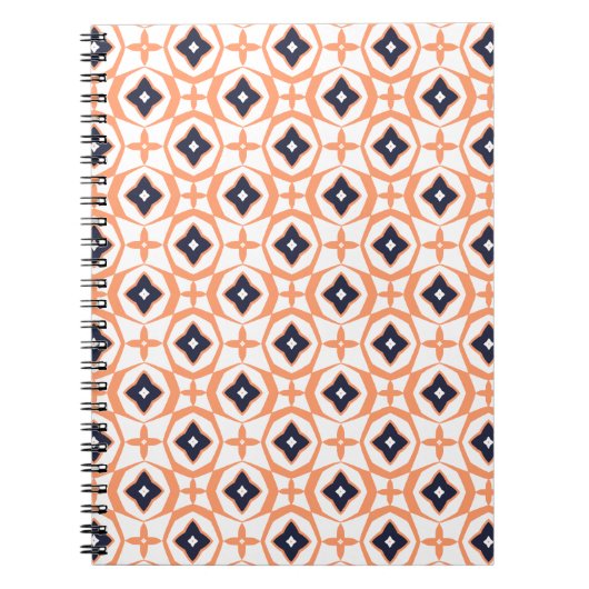 Fast Shippo Orange Geometric Spiral Notebook Notizblock (Vorderseite)