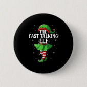 Fast Talking Elf Christmas Girls Women Elf Squad X Button (Vorderseite)