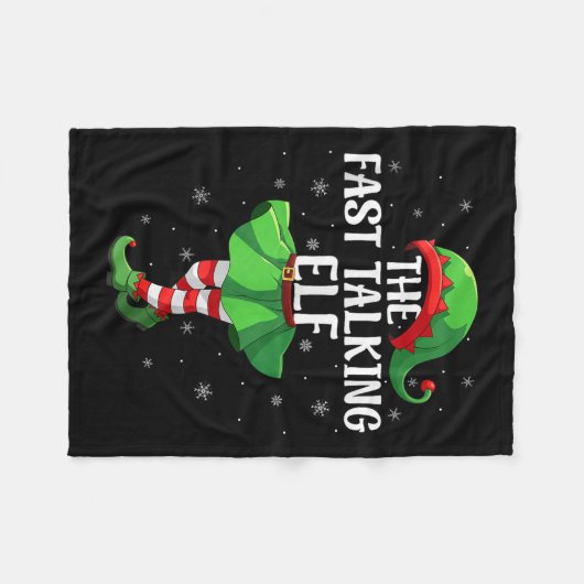 Fast Talking Elf Christmas Girls Women Elf Squad X Fleecedecke (Vorderseite (Horizontal))