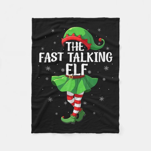 Fast Talking Elf Christmas Girls Women Elf Squad X Fleecedecke (Vorderseite)