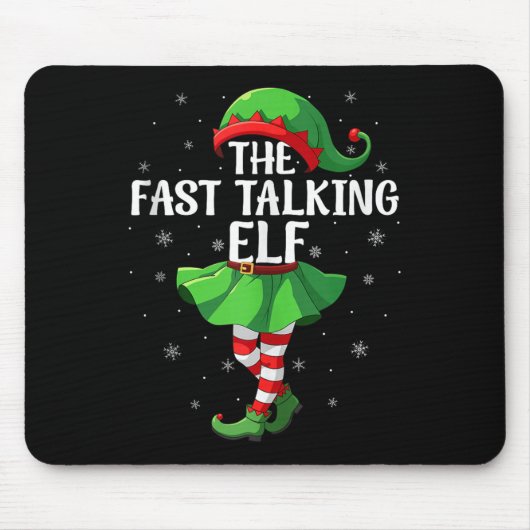 Fast Talking Elf Christmas Girls Women Elf Squad X Mousepad (Vorne)