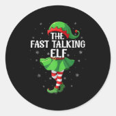 Fast Talking Elf Christmas Girls Women Elf Squad X Runder Aufkleber (Vorderseite)