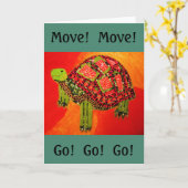 Fast Turtle Grußkarte Karte (Gelbe Blume)