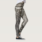 Fast überall 2 Schwarz-Weiß-Acrylmalerei Leggings (Rechts)