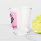 "Fast Verheiratet" Pussy Cat Kiss Leopard Lippen Schnapsglas (Rechts)