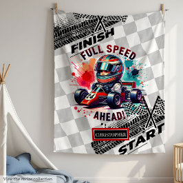 Fast Watercolor Formel 1 Sport Car Boy Blanket Fleecedecke