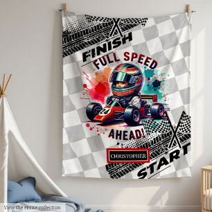 Fast Watercolor Formel 1 Sport Car Boy Blanket Fleecedecke