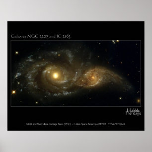 Fast zusammenstoßendes Galaxien Hubble Teleskop Poster