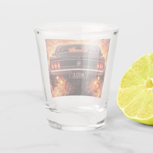 Fastback Muscle Car Fury Schnapsglas (Rückseite)