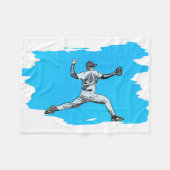 Fastball Baseball Pitcher Fleecedecke (Vorderseite (Horizontal))