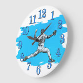 Fastball Baseball Pitcher Große Uhr (Winkel)