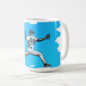 Fastball Baseball Pitcher Kaffeetasse (VorderseiteRechts)