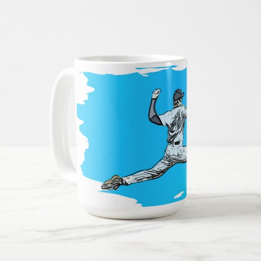 Fastball Baseball Pitcher Kaffeetasse (Vorderseite Links)