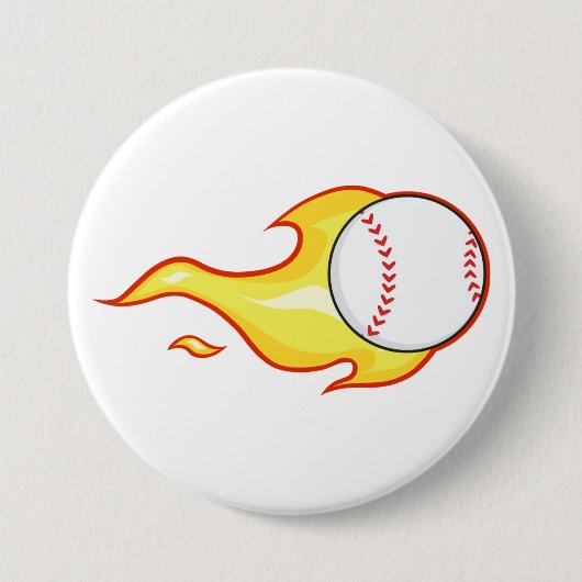 Fastball Flame Baseball Sport Button (Vorderseite)