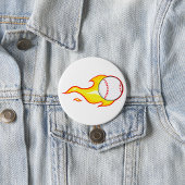 Fastball Flame Baseball Sport Button