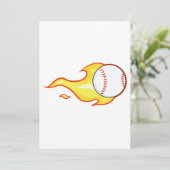 Fastball Flame Baseball Sport Einladung (Stehend Vorderseite)