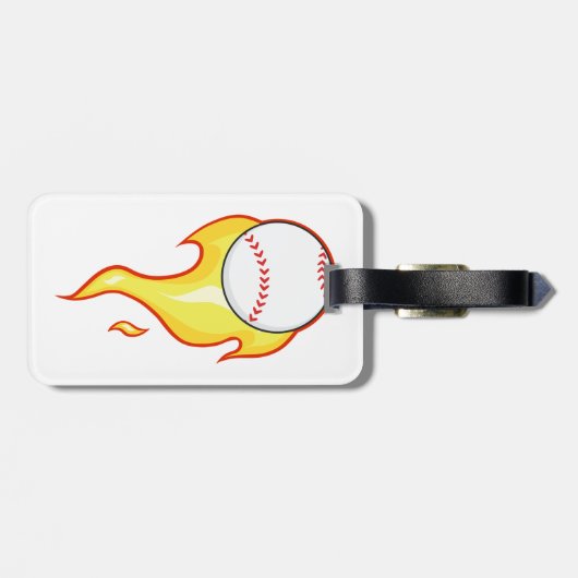 Fastball Flame Baseball Sport Gepäckanhänger (Rückseite horizontal)