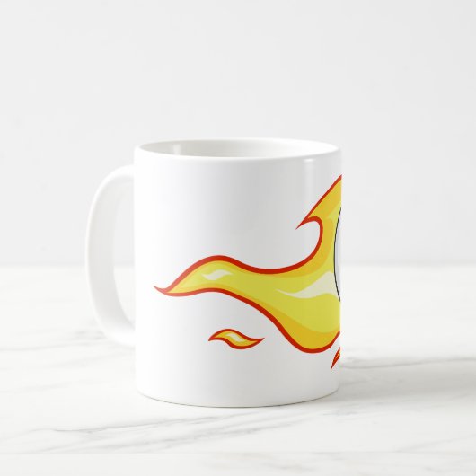 Fastball Flame Baseball Sport Kaffeetasse (Vorderseite Links)