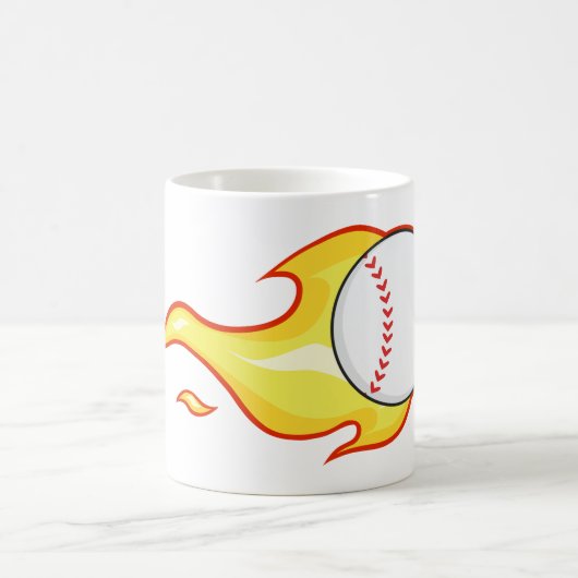 Fastball Flame Baseball Sport Kaffeetasse (Mittel)