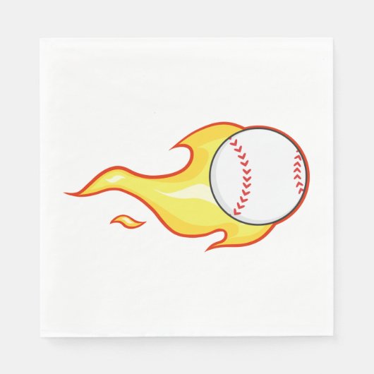 Fastball Flame Baseball Sport Serviette (Vorderseite)