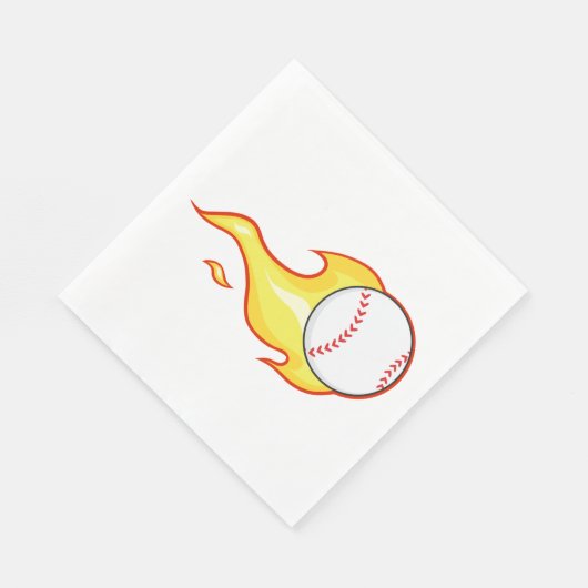 Fastball Flame Baseball Sport Serviette (Ecke)