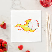 Fastball Flame Baseball Sport Serviette
