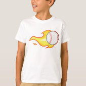 Fastball Flame Baseball Sport T-Shirt (Vorderseite)