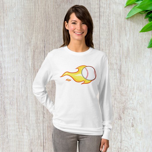Fastball Flame Baseball Sport T-Shirt