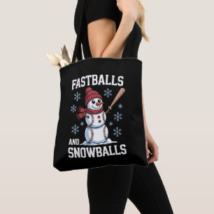 Fastballs Und Schneebälle Baseball Schneemann Weih Tasche