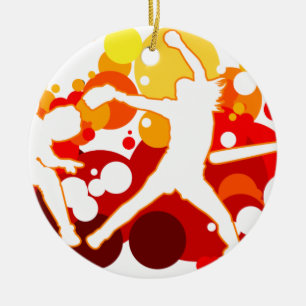 Fasten Neigungs-Softball-Spieler Keramik Ornament